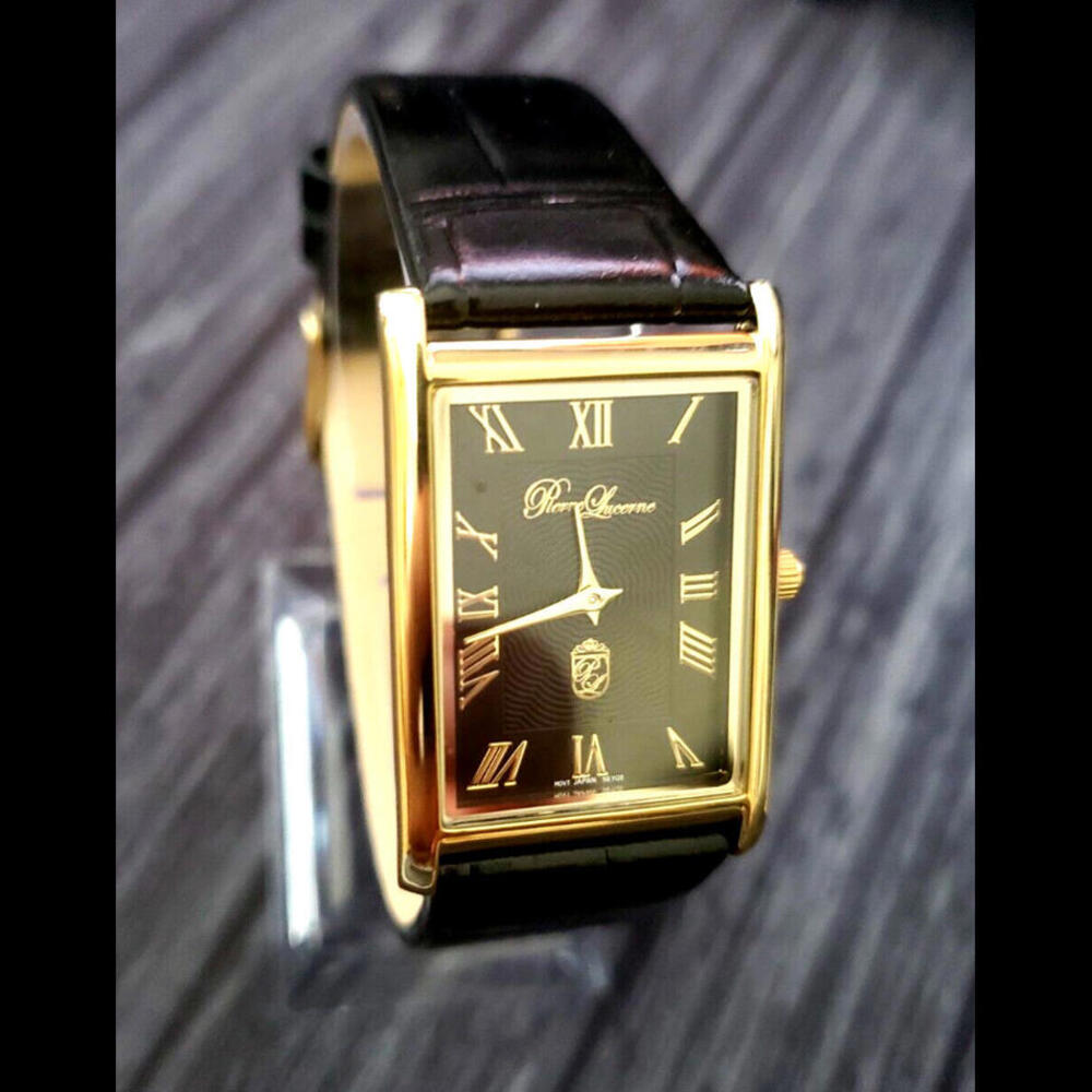 Authentic Pierre Lucerne Seiko Y120 SQ Mens Tank Dress Watch - Picture 5 of 11